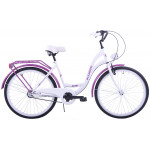Mestský bicykel 26" Kozbike 26K36 3 prevodový Bielo fialový 